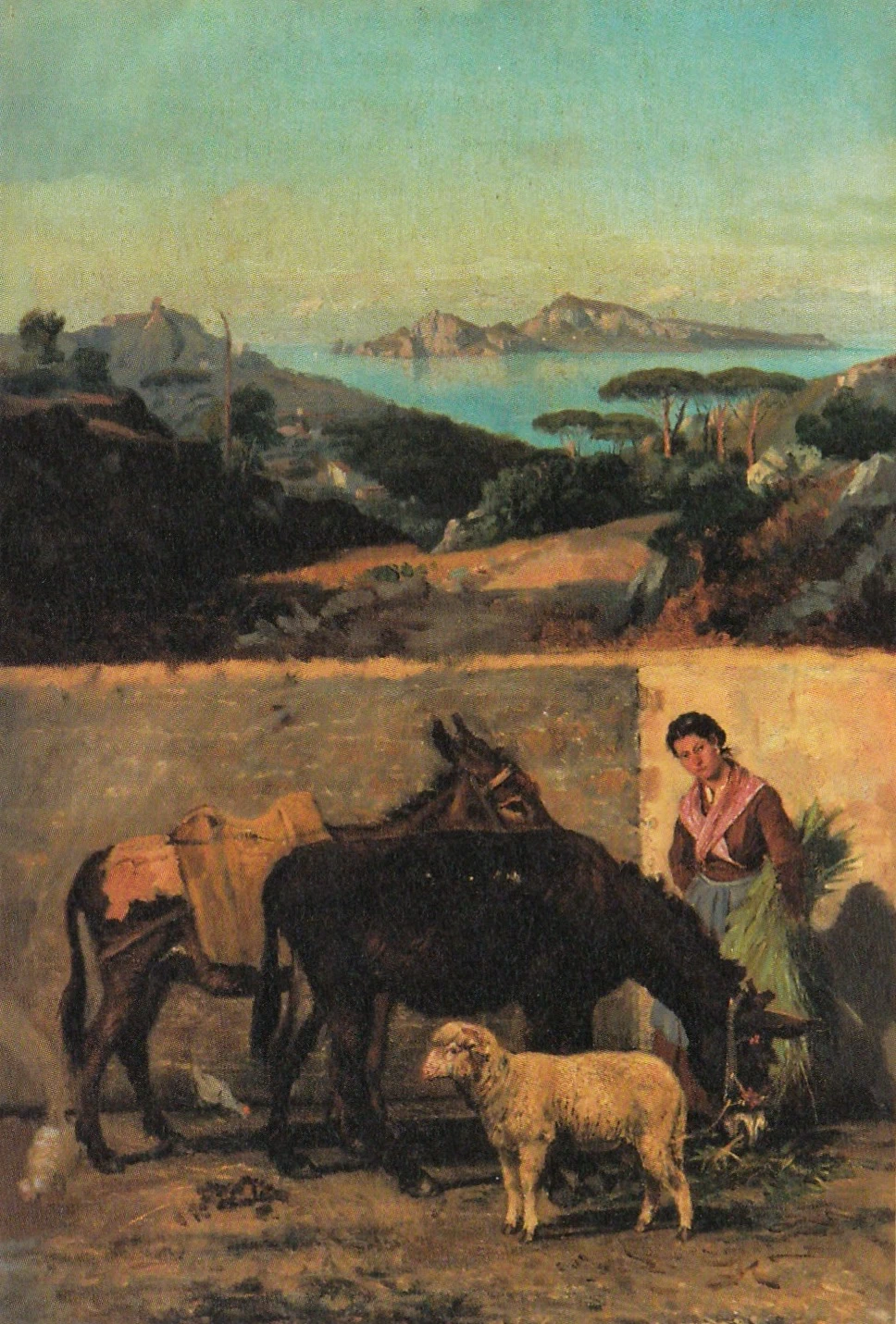 Contadina con animali e veduta di Capri - Museo Civico, Palazzo d'Avalos, Vasto, (CH)